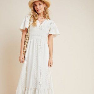 NWT Anthropologie Maeve Rochelle Eyelet Maxi Dress